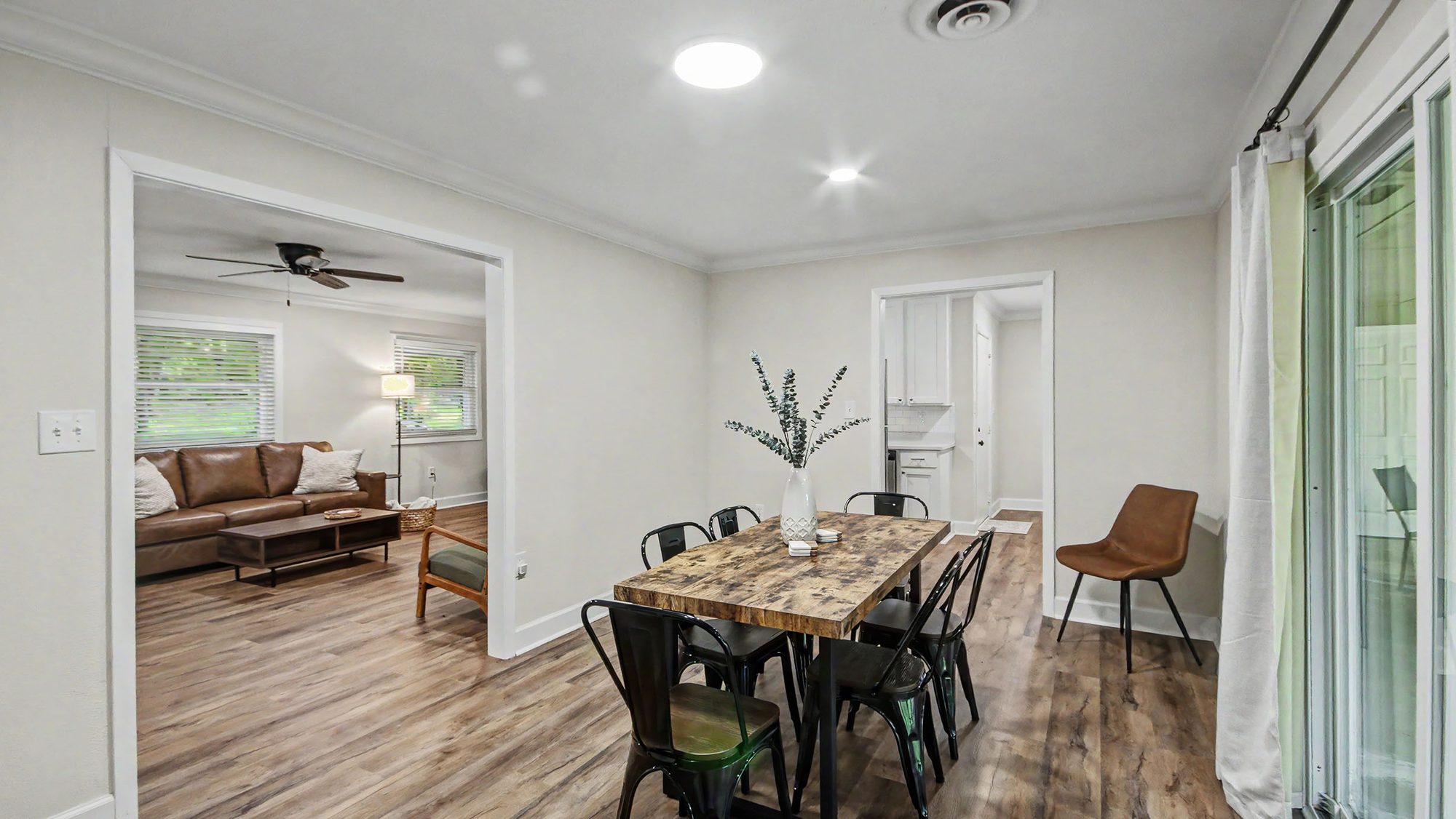 Living room facing the front entry